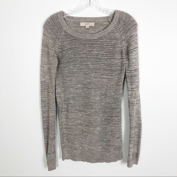 LOFT Sweaters - Loft Crewneck Cotton Sweater Grey Size Small